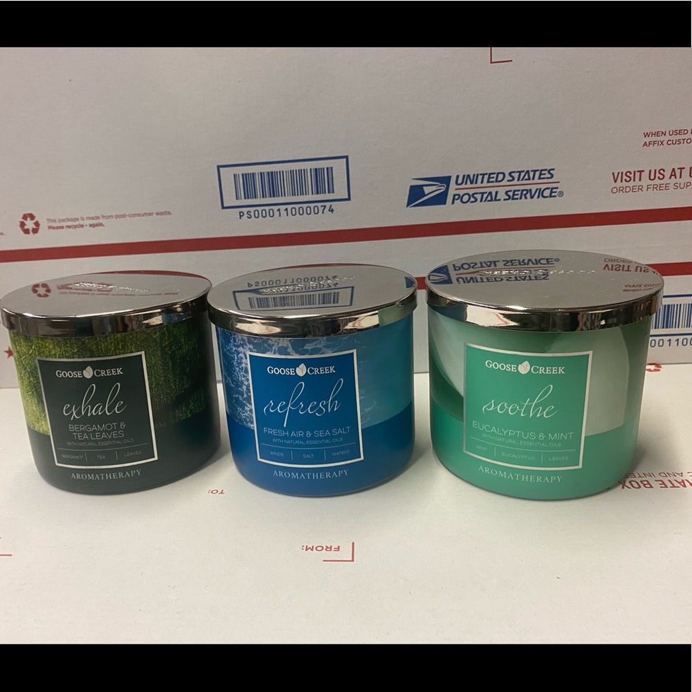 Set of 3 Goose Creek Candles 3-wick